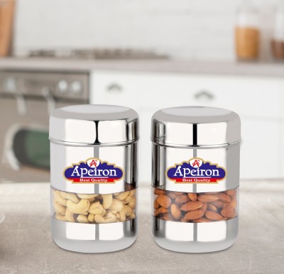 Apeiron Steel Tea Coffee & Sugar Container  - 750 ml(Pack of 2, Silver)