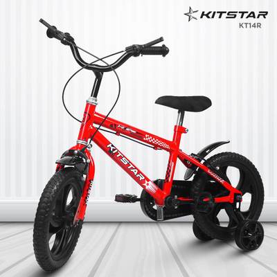 Kitstar KT14R Kids Cycle for 2 - 4 Years Semi Assembled 14 T BMX Cycle  (Single Speed, Red)