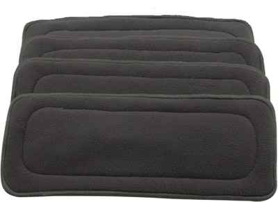 Salma's Tinytots Washable Reusable Staydry Baby Bamboo Charcoal Inserts for Cloth Diapers 5 Layered - L(4 Pieces)