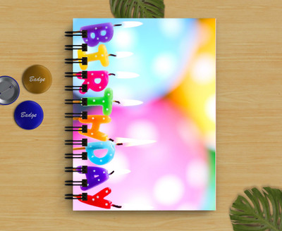 DI-KRAFT Birthday Printed Regular Notebook A5 Diary Unruled 160 Pages(Multicolor)