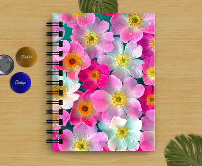 DI-KRAFT Flower Pattern Regular Notebook A5 Diary Unruled 160 Pages(Multicolor)