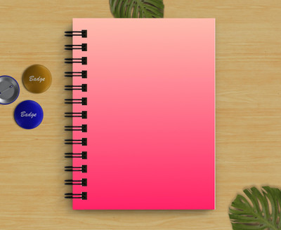 DI-KRAFT Pink Gradient Regular Notebook A5 Diary Unruled 160 Pages(Pink)