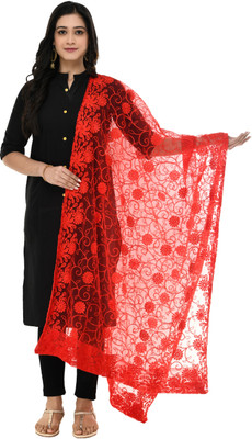 A R SILK Net Embroidered Women Dupatta
