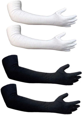 Hind Home Cotton Arm Sleeve For Men & Women(Free, Black, White)