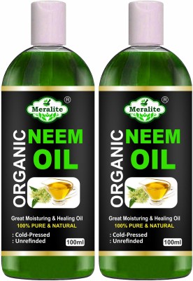 Meralite Organic Neem Carrier Oil (100ML) Pure Natural for Skin & Hair Oil(200 ml)