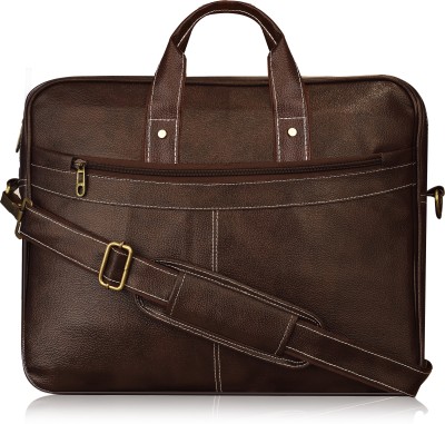 Shg enterprise Brown Color Faux Leather 10L Office Laptop Bag For Men & Women BG16 Waterproof Messenger Bag(Maroon, 10 L)