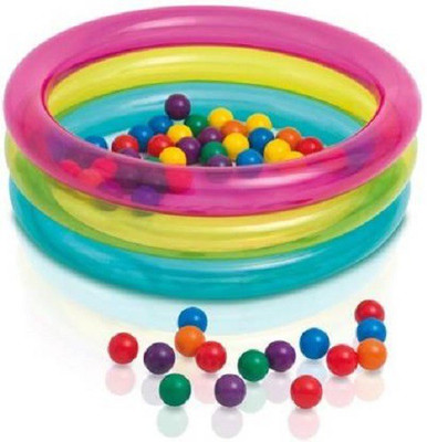 NAVRANGI Inflatable Round Bath Tub with Colorful Balls Inflatable Swimming Pool (Multicolor) Inflatable Swimming Pool(Multicolor)