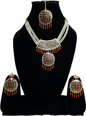 Elite trade Glass, Alloy Red, White Jewellery Set(Pack of 1)