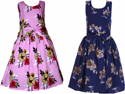 SHANAYA MODA Below Knee Casual Dress(Pink, Sleeveless)