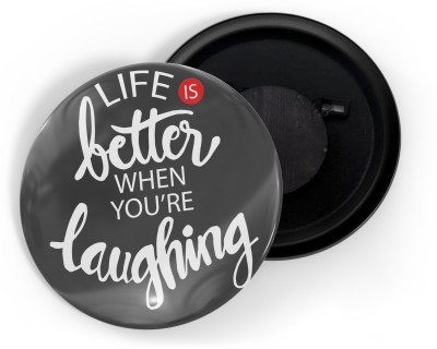 dhcrafts Grey Life Is Better When You Are Laughing Pack of 1 Fridge Magnet Pack of 1(Grey)