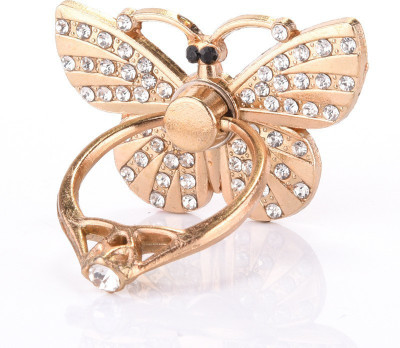 befunky Luxury Universal Mobile Holder Stand, 3D Ring Finger Grip (Butterfly Bling White) Mobile Holder