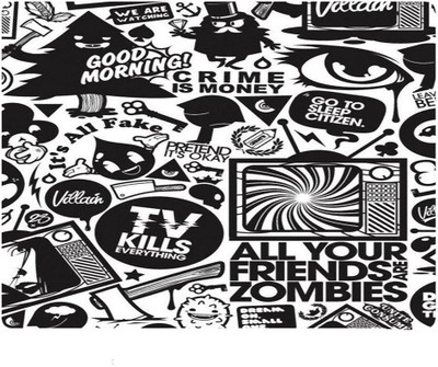 AY FASHION Printed Anti Skid Square Gaming Foldable with Nonslip Base for Laptop & Desktop/Computer etc_0170 Non Slip Base Mousepad(White, Black)