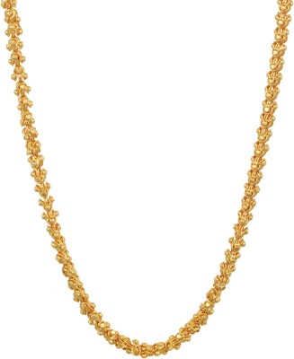 Duepio Trendy And Fancy Most Popular Fashionable Golden Chain Unisex(20 Inch) Gold-plated Plated Brass, Alloy Chain