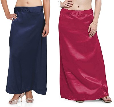 Guddan GD-1103-Navy-Maroon Pure Satin Petticoat(Free)