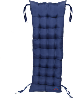 Heart Home Microfibre Solid Chair Pad Pack of 1(Blue)