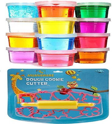 anjanaware DIY 5d Slime Gel Super-Light Modeling Magic Clay Jelly for Kids/Teens - Non-Toxic Crystal mud Clay AND mould Multicolor Putty Toy