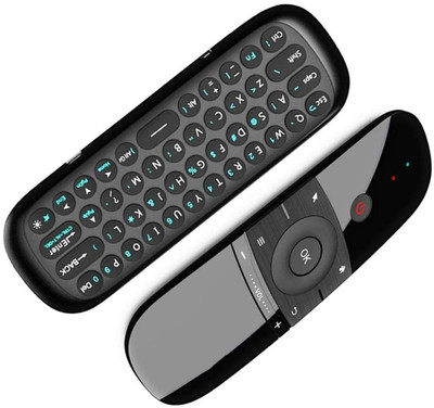 Eloquence 2.4 G Voice Air Mouse Universal Smart Remote with Keyboard and Intelligent Learning (IR Learning Feature) for Smart TV,Android TV Box,Mini PC, Laptop, Projector,IPTV, HPTV, Set top Cable and Gaming - s7e Realme TV, Samung TV, sony bravia, mi tv Remote Controller(Black)