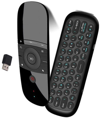 Eloquence 2.4 G Voice Air Mouse Universal Smart Remote with Keyboard and Intelligent Learning (IR Learning Feature) for Smart TV,Android TV Box,Mini PC, Laptop, Projector,IPTV, HPTV, Set top Cable and Gaming - t8w Realme TV, Samung TV, sony bravia, mi tv Remote Controller(Black)