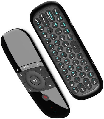 Eloquence 2.4 G Voice Air Mouse Universal Smart Remote with Keyboard and Intelligent Learning (IR Learning Feature) for Smart TV,Android TV Box,Mini PC, Laptop, Projector,IPTV, HPTV, Set top Cable and Gaming - 54r Realme TV, Samung TV, sony bravia, mi tv Remote Controller(Black)