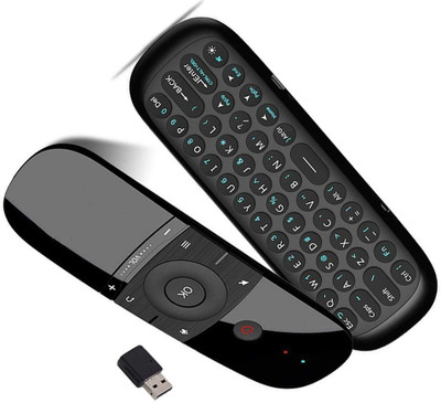Eloquence 2.4 G Voice Air Mouse Universal Smart Remote with Keyboard and Intelligent Learning (IR Learning Feature) for Smart TV,Android TV Box,Mini PC, Laptop, Projector,IPTV, HPTV, Set top Cable and Gaming - 5ew Realme TV, Samung TV, sony bravia, mi tv Remote Controller(Black)
