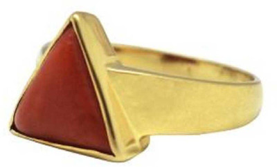 RATAN BAZAAR Stone Coral Gold Plated Ring