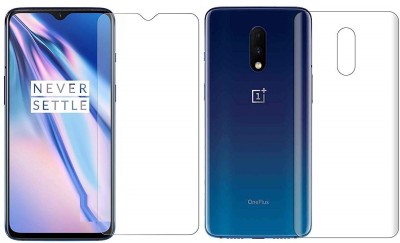 ELEF Front and Back Tempered Glass for Oneplus 7 Front Premium Tempered Glass Back Flexible 0.3mm Guard (Trink)(Pack of 2)