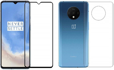 ELEF Front and Back Tempered Glass for Oneplus 7T Front 11D Tempered Glass Back Flexible 0.3mm Guard (Trink)(Pack of 2)