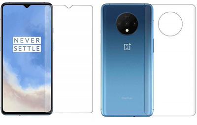 ELEF Front and Back Tempered Glass for Oneplus 7T Front Premium Tempered Glass Back Flexible 0.3mm Guard (Trink)(Pack of 2)