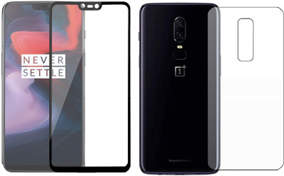 ELEF Front and Back Tempered Glass for Oneplus 6 Front 11D Tempered Glass Back Flexible 0.3mm Guard (Trink)(Pack of 2)