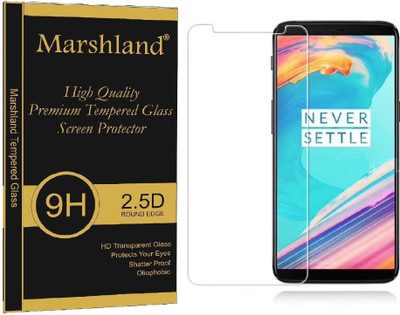 MARSHLAND Tempered Glass Guard for 2.5D Round Edge Tempered Scratch Protection, OnePlus 5T Transparent(Pack of 1)
