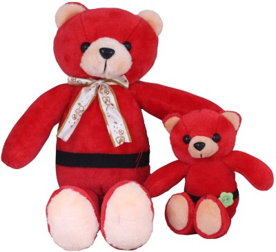 Tickles 2Pcs Teddy Bear With Baby Soft Stuffed Plush Toy For kids Baby Girls Birthday Gifts Valentine's Day Home Decoration  - 40 cm(Red 1)