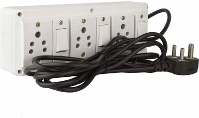 JELECTRICALS 3+3 Extension Board 3  Socket Extension Boards(White, 4 m)