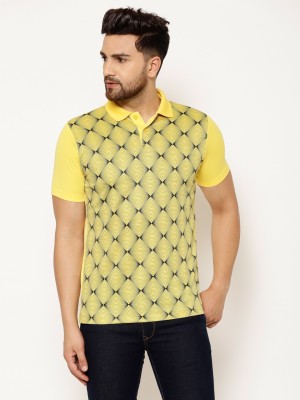 EPPE Printed Men Polo Neck Yellow T-Shirt