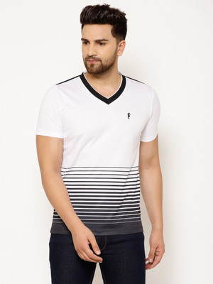 EPPE Printed Men V Neck White T-Shirt