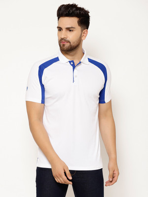 EPPE Colorblock Men Polo Neck White T-Shirt
