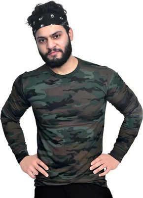 avni's Printed Men Round Neck Multicolor T-Shirt