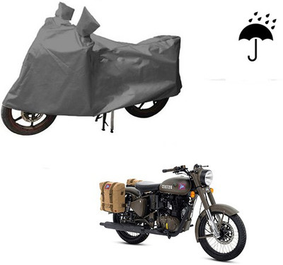 HYBRIDS COLLECTION Waterproof Two Wheeler Cover for Royal Enfield(Classic 500, Grey)
