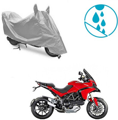 SRENTERPRISES Two Wheeler Cover for Ducati(Multistrada, Silver)