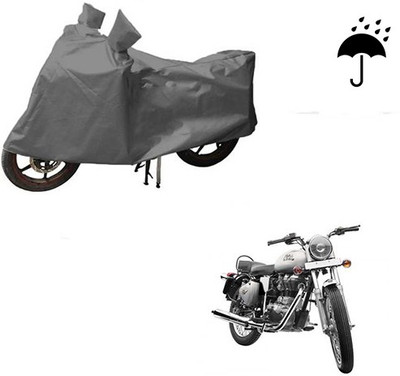 HYBRIDS COLLECTION Waterproof Two Wheeler Cover for Royal Enfield(Bullet 350, Grey)