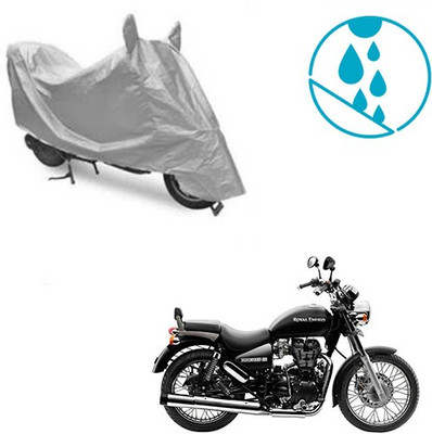 Atulit enterprises Two Wheeler Cover for Royal Enfield(Thunderbird 500, Silver)