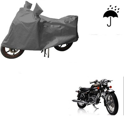 THE REAL ARV Waterproof Two Wheeler Cover for Royal Enfield(Electra Delux, Grey)