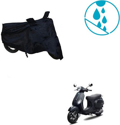 SRENTERPRISES Two Wheeler Cover for Piaggio(Vespa LX, Black)