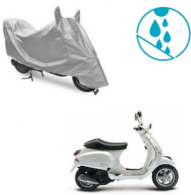 Atulit enterprises Two Wheeler Cover for Piaggio(Piaggio Vespa, Silver)