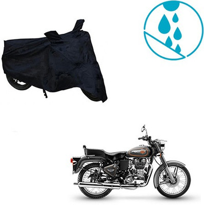 MMSSTAR Waterproof Two Wheeler Cover for Royal Enfield(Bullet 500, Black)