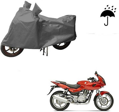 HYBRIDS COLLECTION Waterproof Two Wheeler Cover for Bajaj(Pulsar 220 DTS-i, Grey)