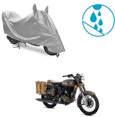 SRENTERPRISES Two Wheeler Cover for Royal Enfield(Classic 500, Silver)