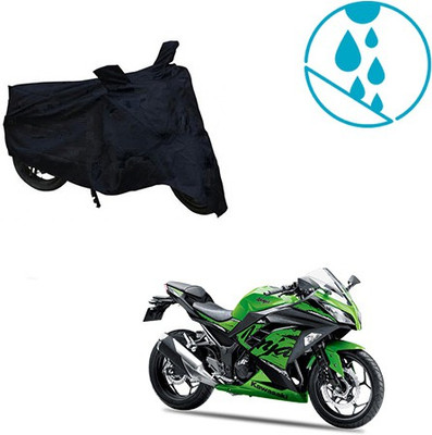 SRENTERPRISES Two Wheeler Cover for Kawasaki(Ninja 300, Black)