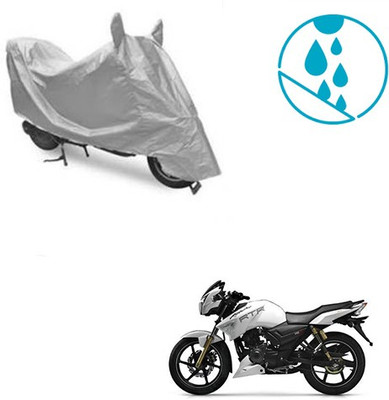 Atulit enterprises Two Wheeler Cover for TVS(Apache RTR 180, Silver)
