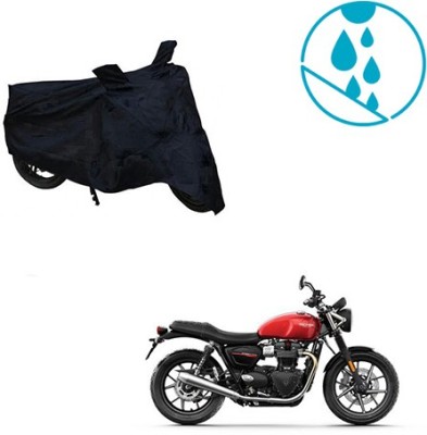 Atulit enterprises Two Wheeler Cover for Triumph(Twin spark, Black)