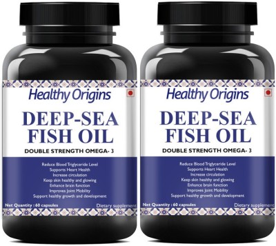 Healthy Origins Deep Sea Fish Oil 2500mg (Fish Oil Capsule) (Pack Of 2) Premium(2 x 60 No)